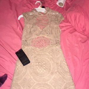 Tan Bebe formal dress